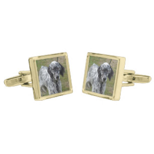 Adorable Black and White English Setter Cufflinks
