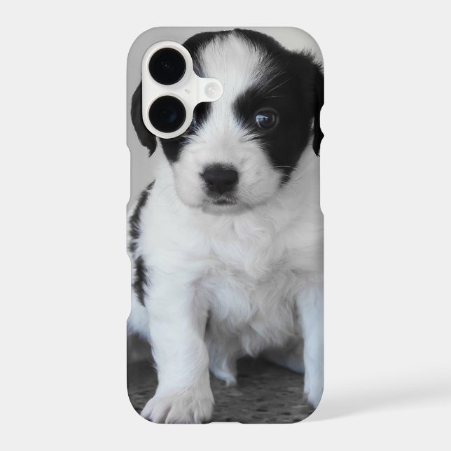 Adorable Black and White Puppy Case-Mate iPhone Case (Back)