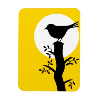 Adorable Black Bird on the Branch Mousepad