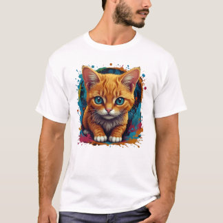 Adorable Black Cat Aesthetic Design T-Shirt