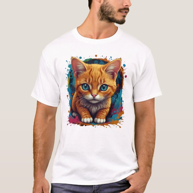 Adorable Black Cat Aesthetic Design T-Shirt (Front)
