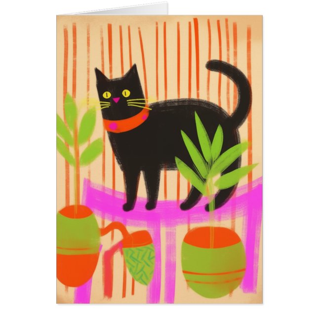 Adorable Black Cat Cards (Front)