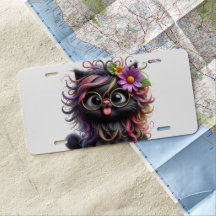 ADORABLE BLACK KITTY CAT WITH CRAZY HAIR