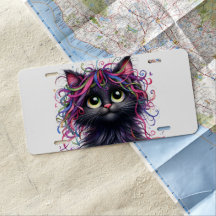 ADORABLE BLACK KITTY CAT WITH CRAZY HAIR