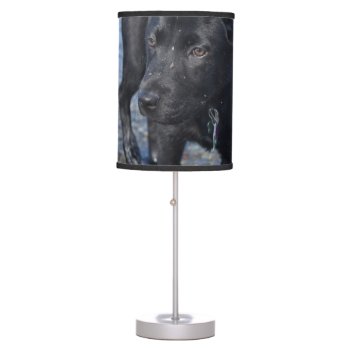 Adorable Black Lab Puppy Dog Table Lamp by DogPoundGifts at Zazzle
