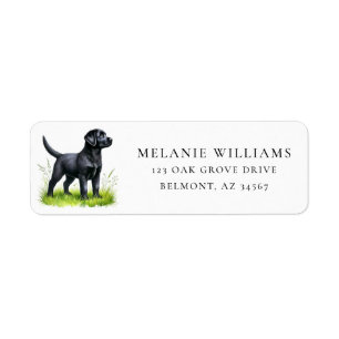 Adorable Black Lab Puppy Return Address Label