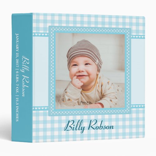 Adorable blue Baby Boy Photo Album 3 Ring Binder