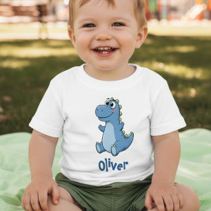 Adorable Blue Baby Cartoon Dinosaur  T-Shirt