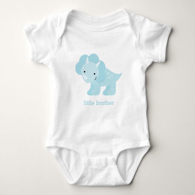 Adorable Blue Baby Dinosaur Baby Bodysuit (Front)