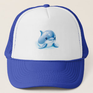 Adorable Blue Baby Dolphin Trucker Hat
