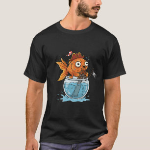 Adorable Blue Colored Kawaii Fish Cartoon Sticker T-Shirt