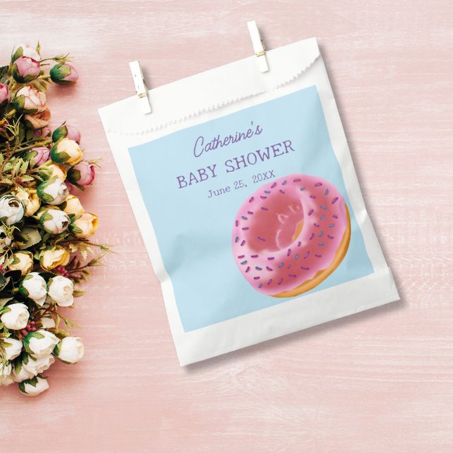 Adorable Blue Donut Baby Shower Favor Bag (Creator Uploaded)