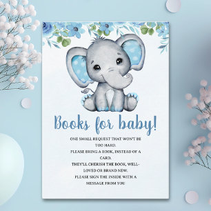 Adorable Blue Elephant Baby shower Boy Enclosure Card