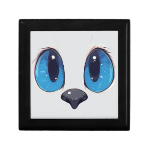 Adorable Blue Eyes Cat Face Cute Kawaii Cat Design Gift Box
