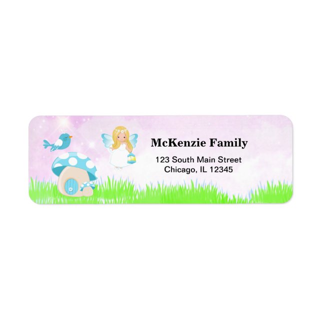 Adorable blue fairy label (Front)