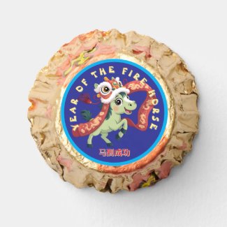 Adorable Blue Fire Horse Lunar New Year Lion Dance Reese's Peanut Butter Cups