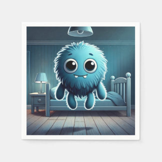 Adorable Blue Fluffy Creature Napkins