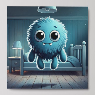 Adorable Blue Fluffy Creature Peel And Stick Photo Tile