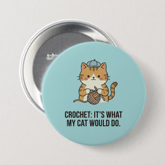 Adorable Blue Hat Yarn Ball Quote Design Message Button