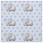 Adorable Blue Polka Dots Elephants Baby Nursery Fabric