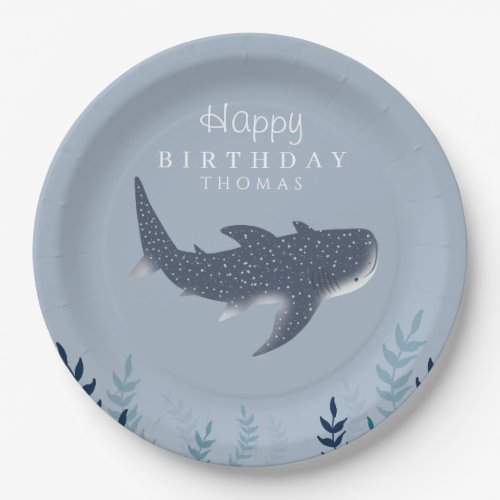 Adorable Blue Under the Sea Manta Ray Birthday  Paper Plates