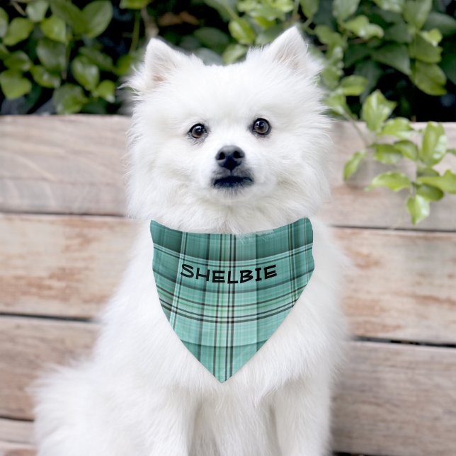 ADORABLE BLUE  & WHITE CHECKERBOARD PRINT PET BANDANA COLLAR (Dog)