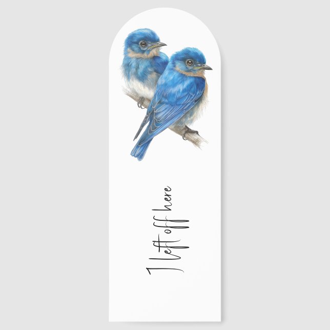 Adorable Bluebird Illustration Bookmarks (Front)