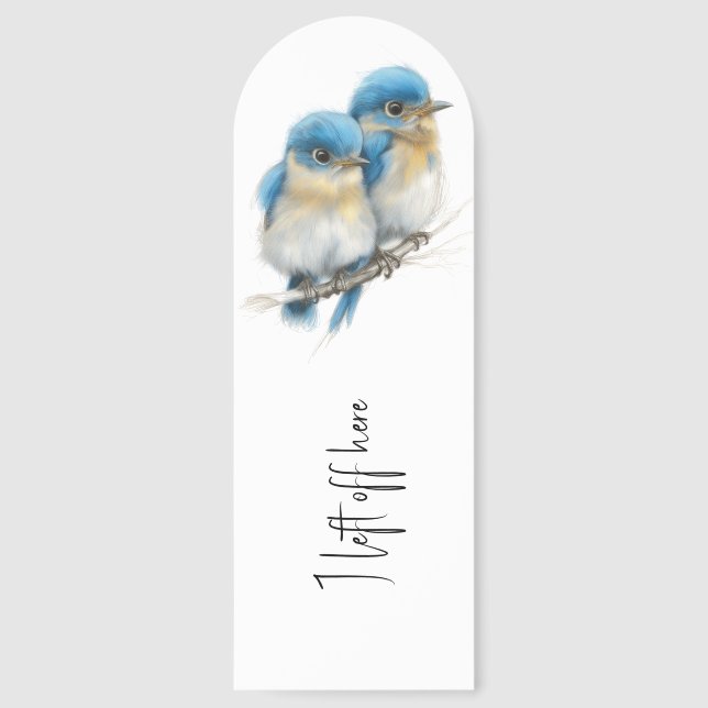 Adorable Bluebird Illustration Bookmarks (Front)