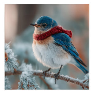 Adorable Bluebird in a Scarf Acrylic Print