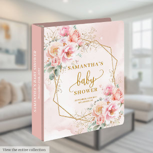 Adorable blush pink sage baby shower memory album 3 ring binder