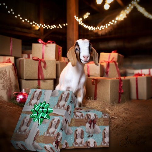 Adorable Boer Christmas Goats Wrapping Paper