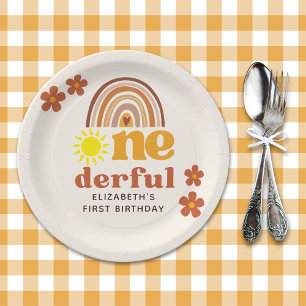 Adorable Boho-Inspired One Year Party Paper Plates