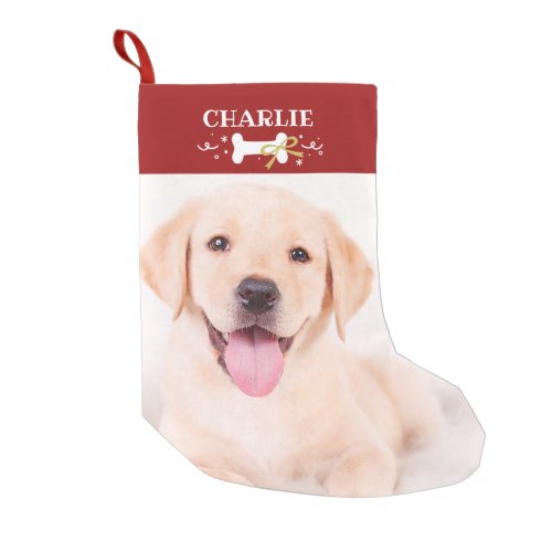 Adorable Bone Custom Photo Pet Dog Small Christmas Stocking