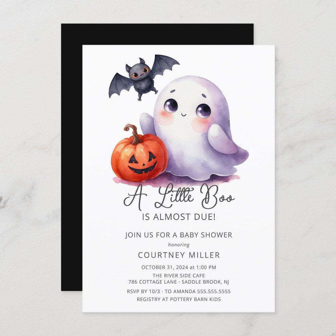 Adorable Boo Is Almost Due Baby Shower                    Invitation