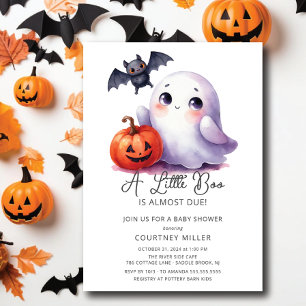 Adorable Boo Is Almost Due Baby Shower Invitation