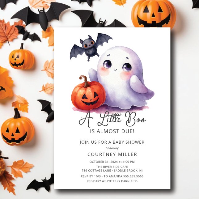 Adorable Boo Is Almost Due Baby Shower Invitation (Creator Uploaded)