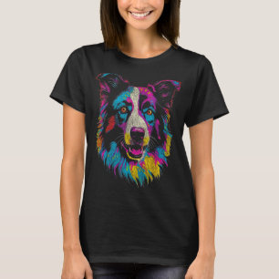 Adorable Border Collie Pop Art Illustration For Pe T-Shirt