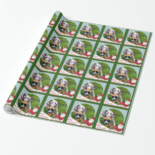 Adorable Border Collie Reindeer Christmas wrapping Wrapping Paper