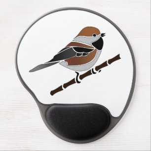 Adorable Boreal Chickadee Bird Cartoon Gel Mouse Pad