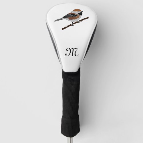 Adorable Boreal Chickadee Bird Cartoon Golf Head Cover