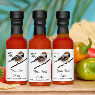 Adorable Boreal Chickadee Bird Cartoon Hot Sauces