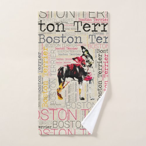 Adorable Boston Terrier Bath Towel Set