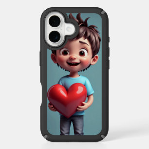 Adorable Boy with Heart iPhone Case