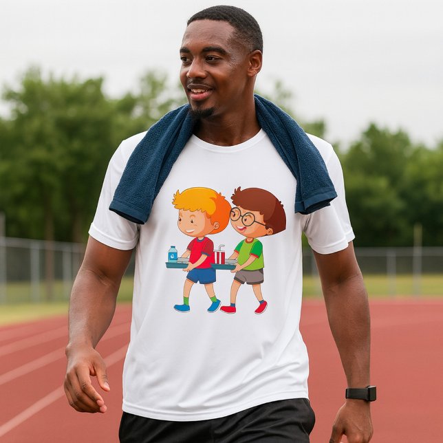 Adorable Boys Carrying Food Trays  T-Shirt (Creator Uploaded)