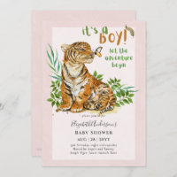 Adorable BOYS Tiger Baby Shower Invite