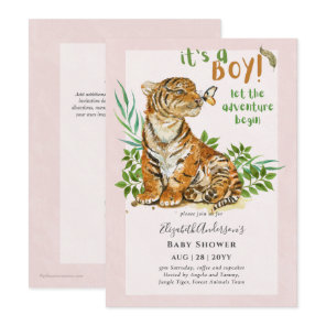 Adorable BOYS Tiger Baby Shower Invite
