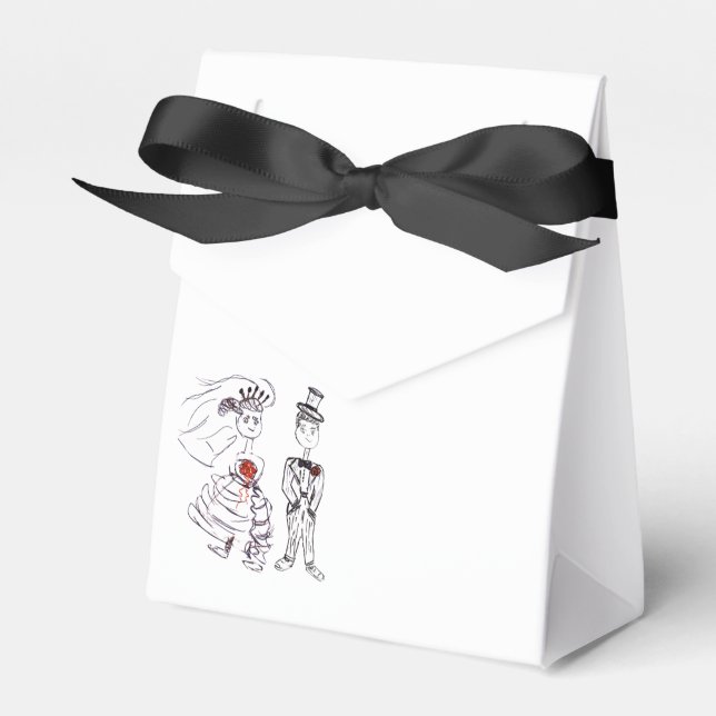 Adorable Bride and Groom Favor Boxes (Front Side)