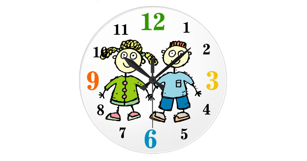 Adorable Brother Sister Kids Drawing Wall Clock Zazzle Com You can then cut paper clock crafts are a great learning tool for all kids. adorable brother sister kids drawing wall clock zazzle com