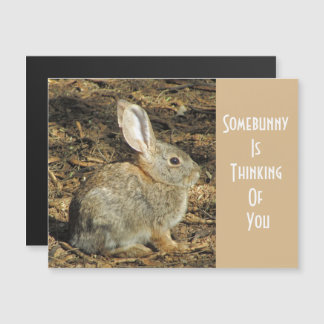 Adorable Brown Bunny Pun Thinking Of You