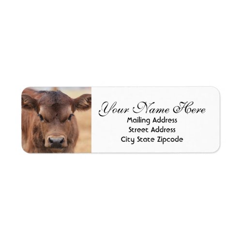 Adorable Brown Calf Return Address Label